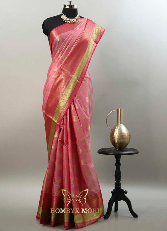 Blossom Pink Kashi Banarasi Saree