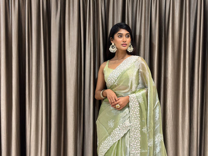 Green Tissue Saree