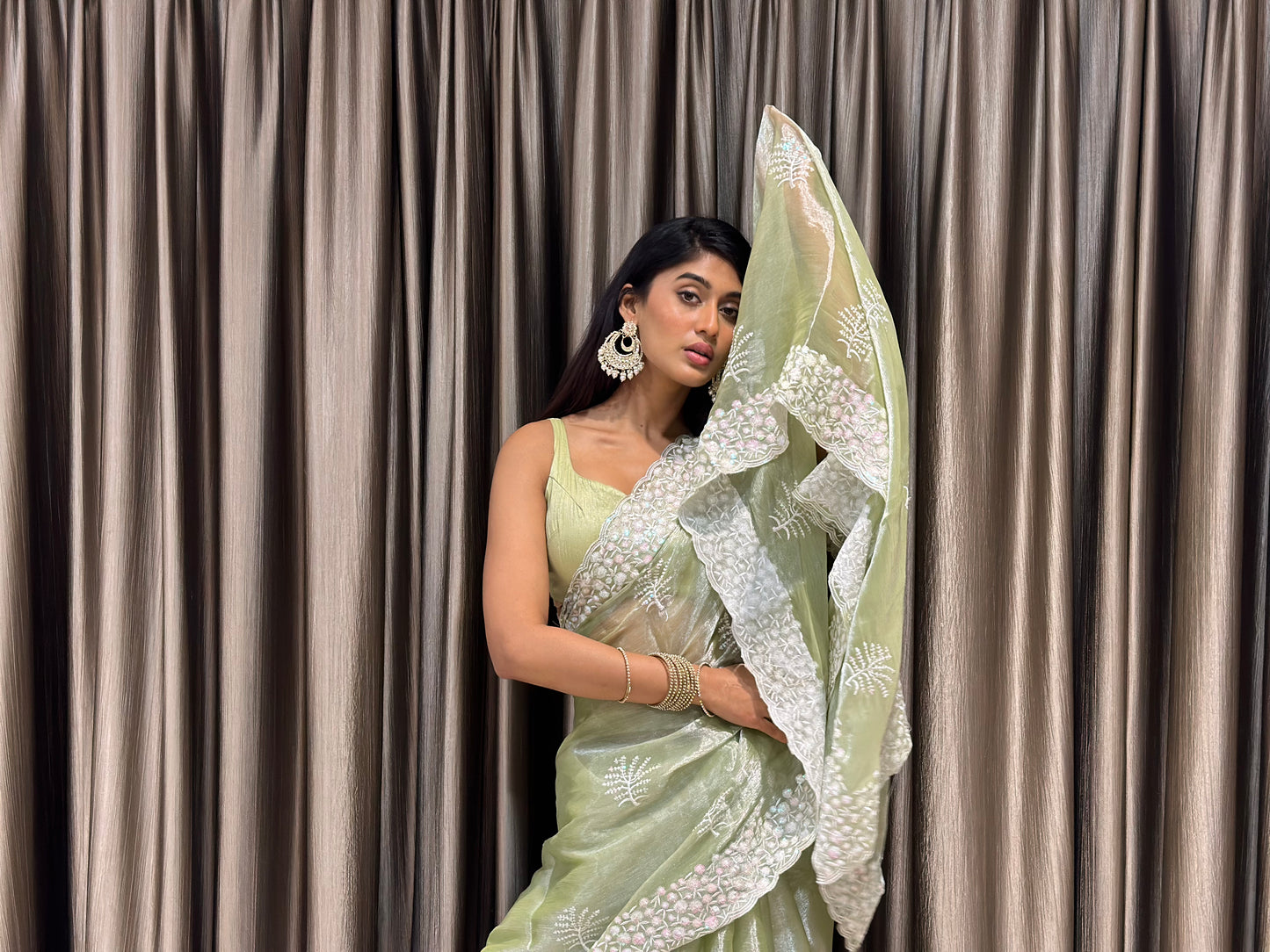 Green Tissue Saree