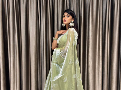 Green Tissue Saree