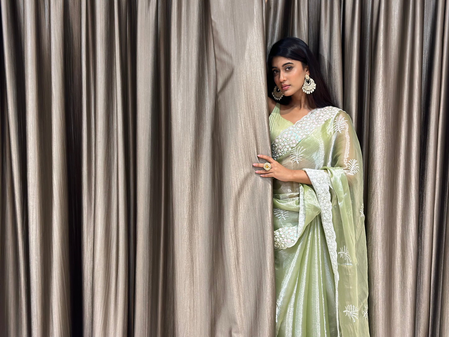 Green Tissue Saree