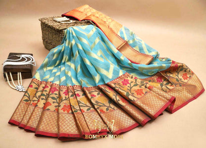 Blue Organza Saree