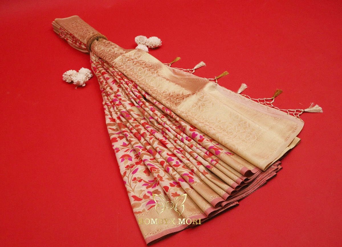 Ivory and Golden Pashmina