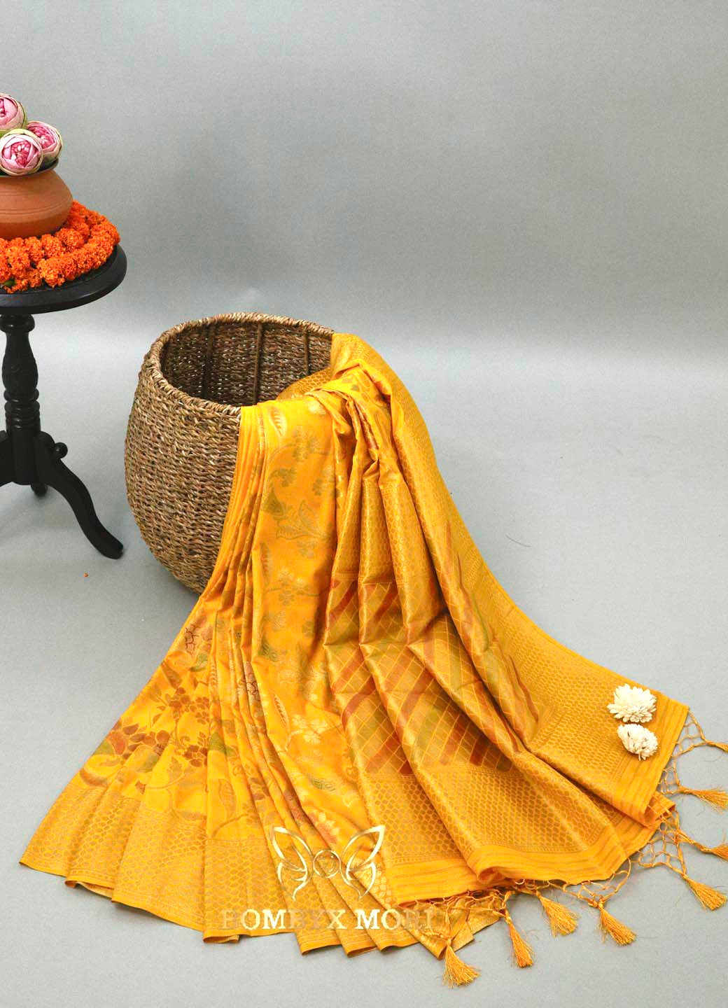 Sunshine Yellow Uppada Silk Saree