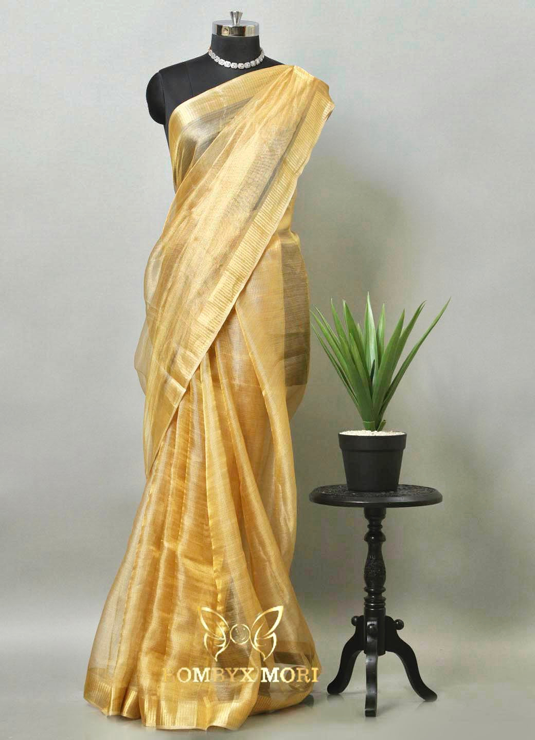 Golden Tissue Saree.