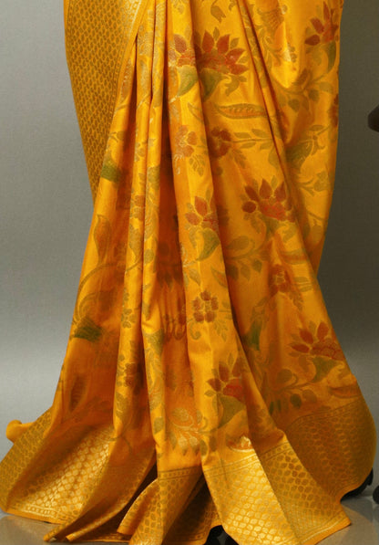 Sunshine Yellow Uppada Silk Saree