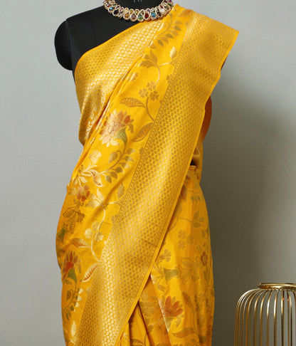 Sunshine Yellow Uppada Silk Saree