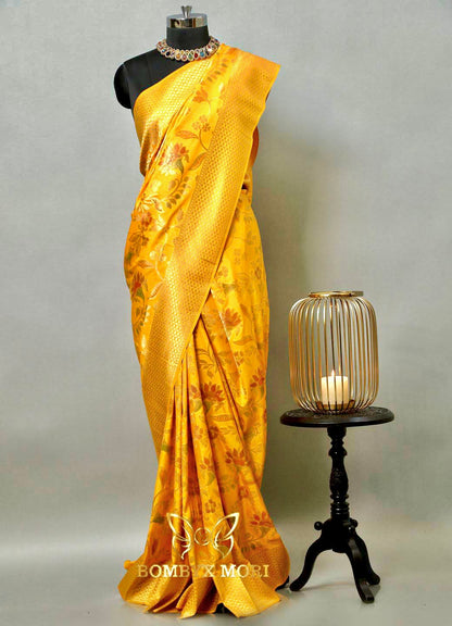 Sunshine Yellow Uppada Silk Saree