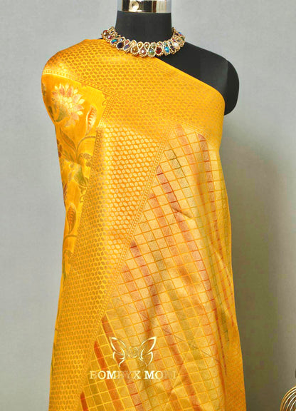 Sunshine Yellow Uppada Silk Saree