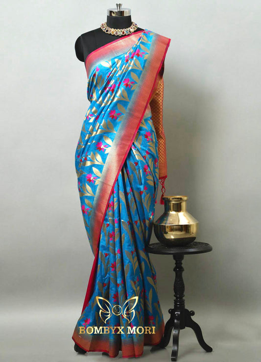 Blue Golden Uppada Silk saree