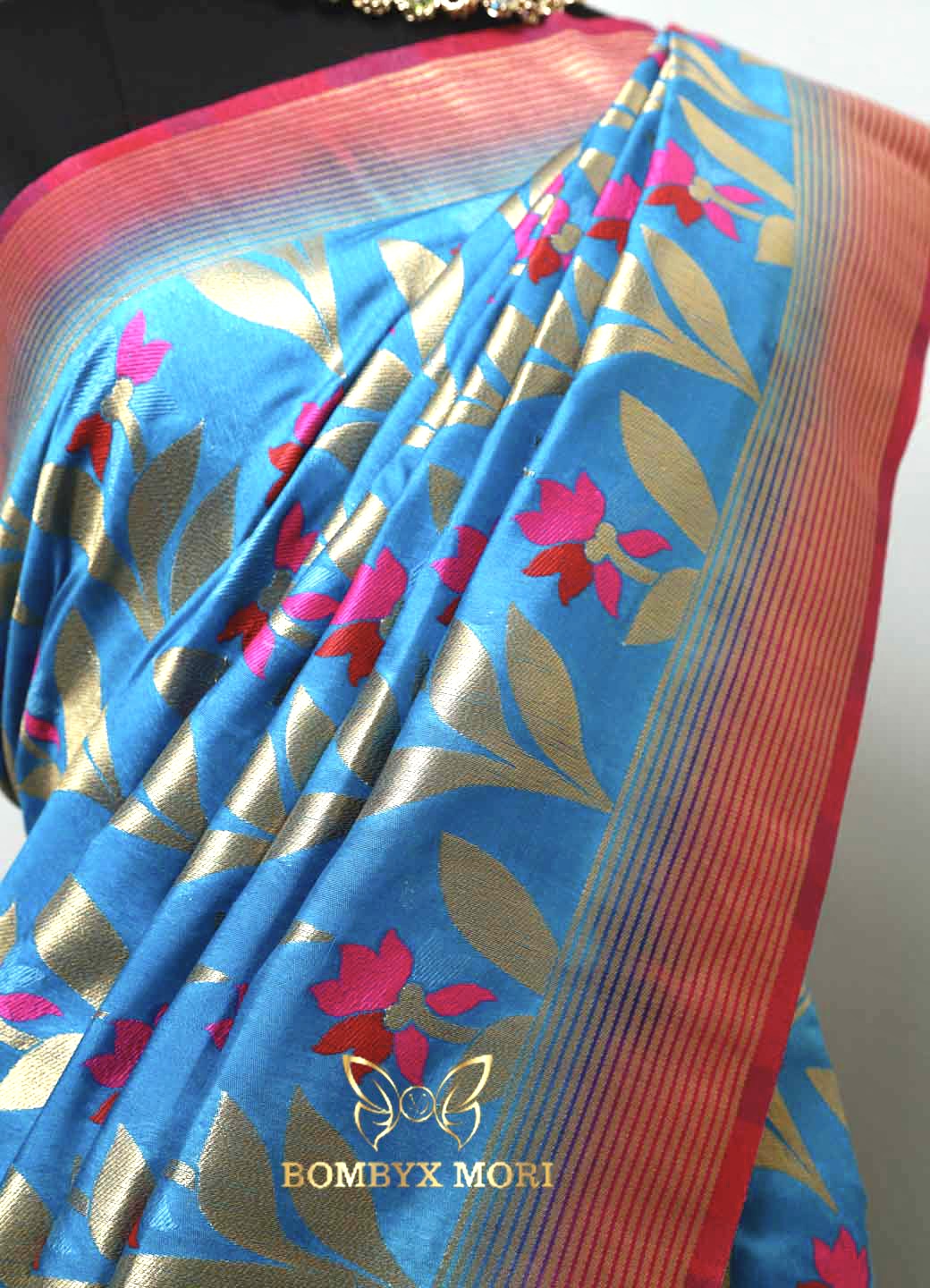 Blue Golden Uppada Silk saree