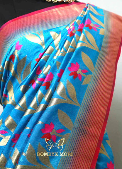 Blue Golden Uppada Silk saree