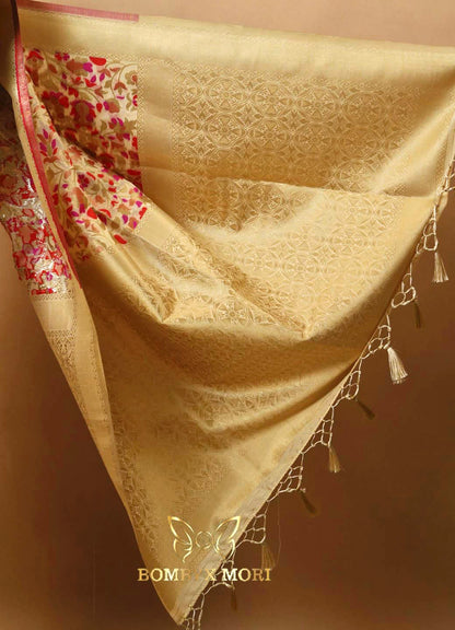 Ivory and Golden Pashmina