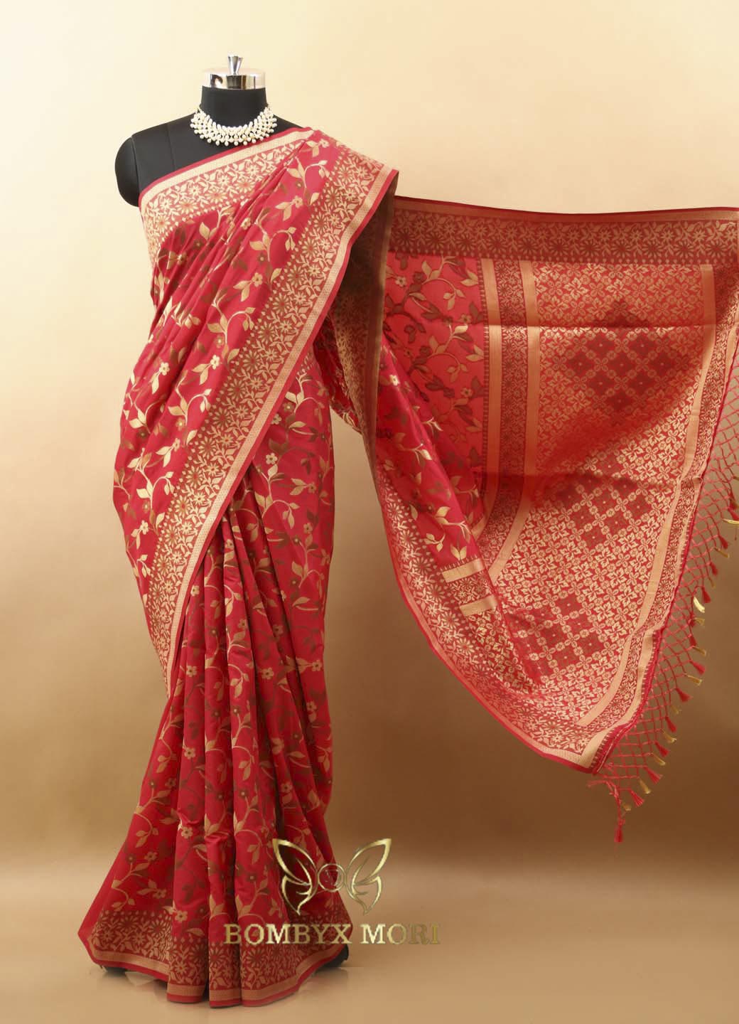 Dark Pink Uppada Silk saree