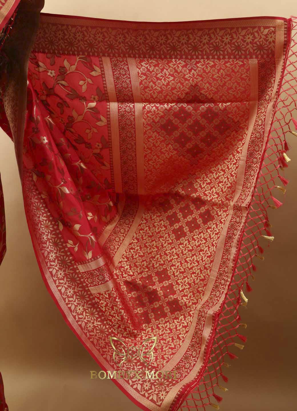 Dark Pink Uppada Silk saree