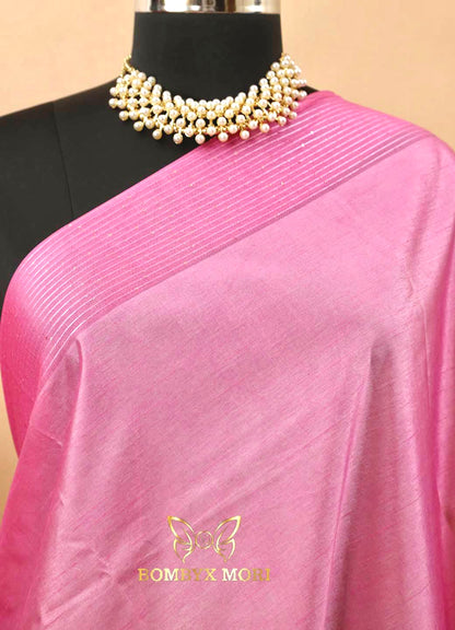 Blossom Pink Tissue Saree