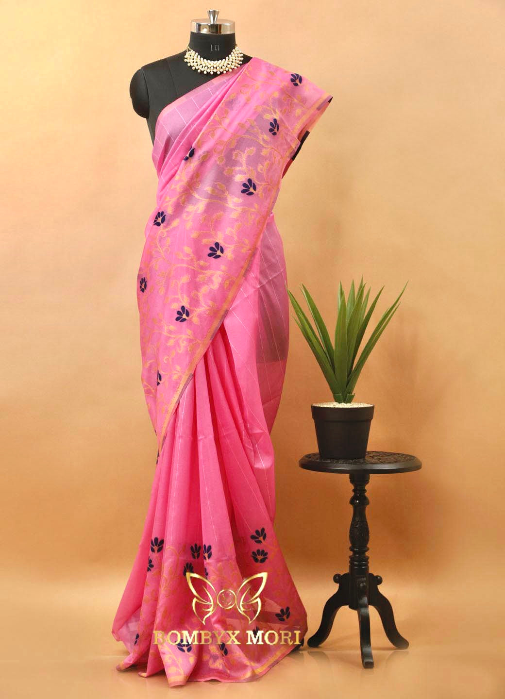 Blossom Pink Tissue Saree