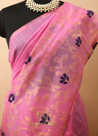 Blossom Pink Tissue Saree