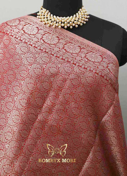 Ruby Red Kashi Banarasi Saree