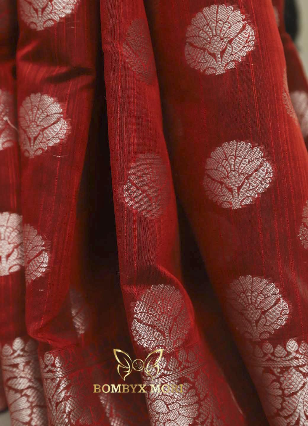 Ruby Red Kashi Banarasi Saree