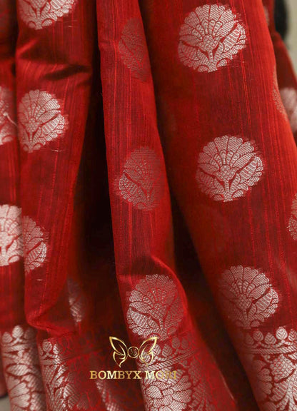 Ruby Red Kashi Banarasi Saree