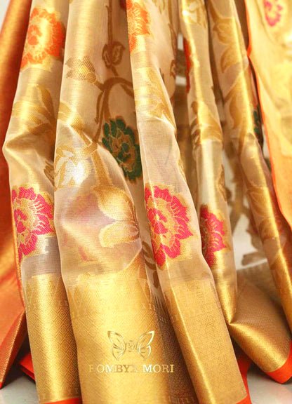 Yellow Gold Tissue Saree