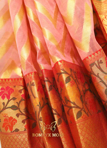 Pink Organza Saree