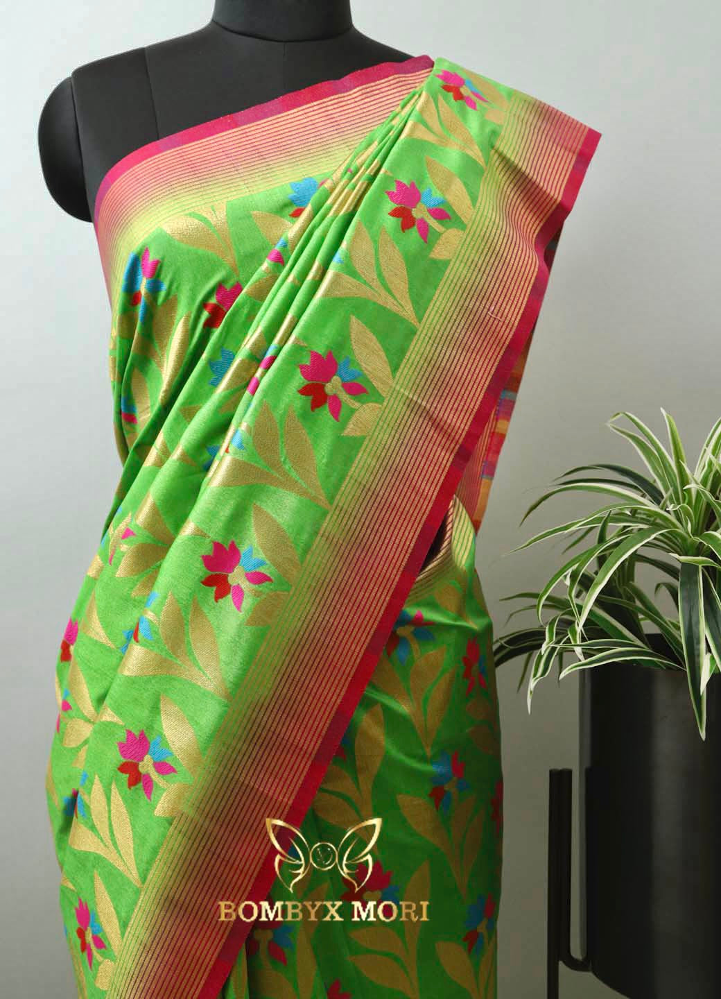 Green Golden Uppada silk saree