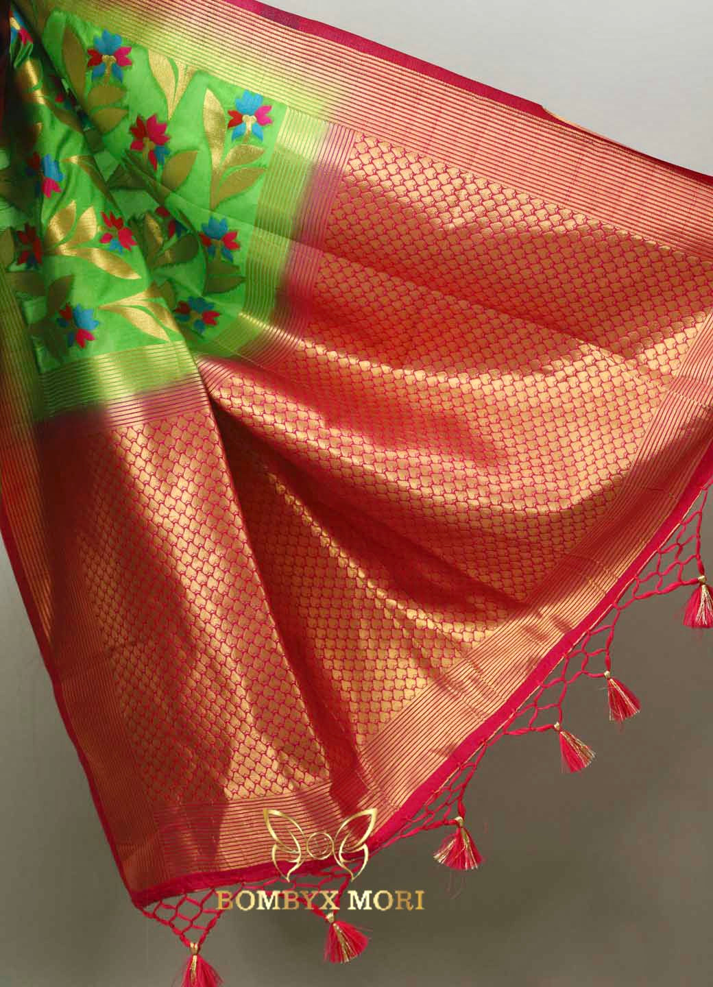 Green Golden Uppada silk saree