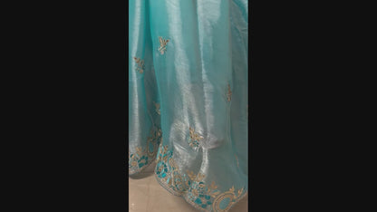 Blue Gota Patti Royal Saree