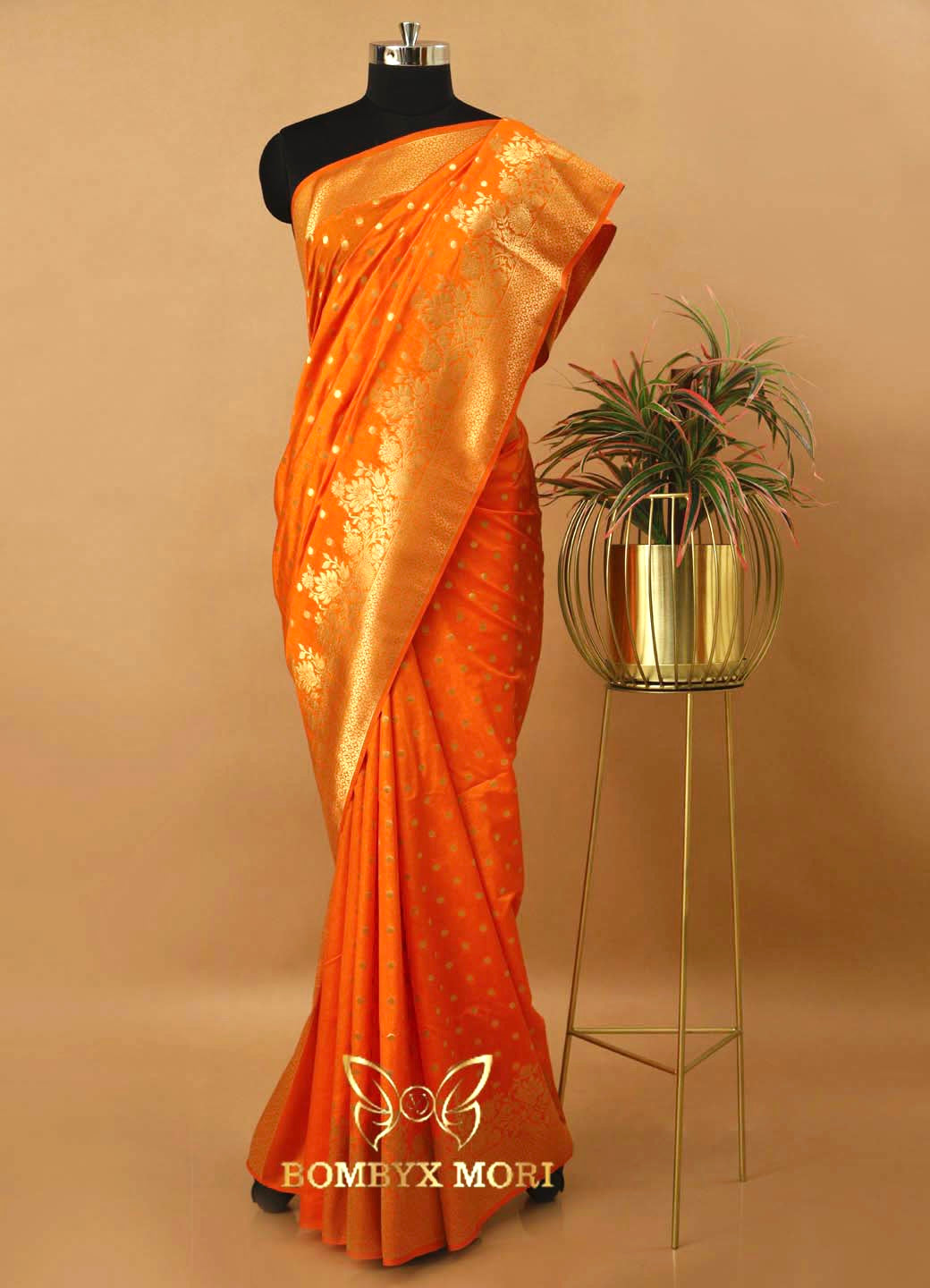 Tangy Orange Dola Silk