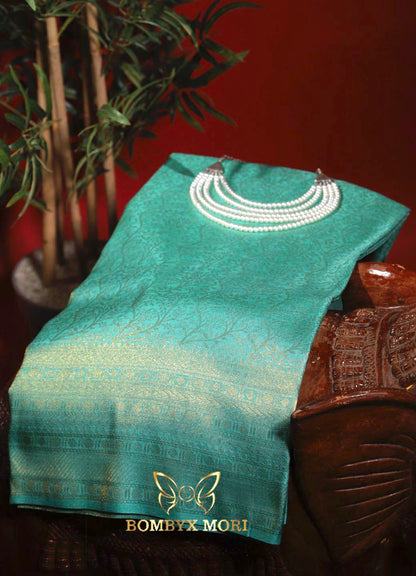 Turquoise brocade Kanjeevaram silk saree