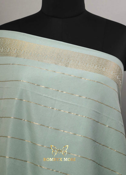 Powder Blue Brocade silk saree