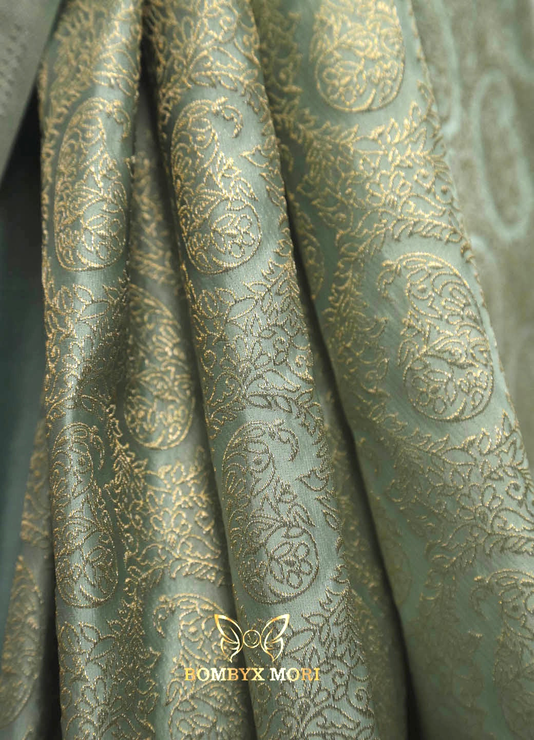 Powder Blue Brocade silk saree