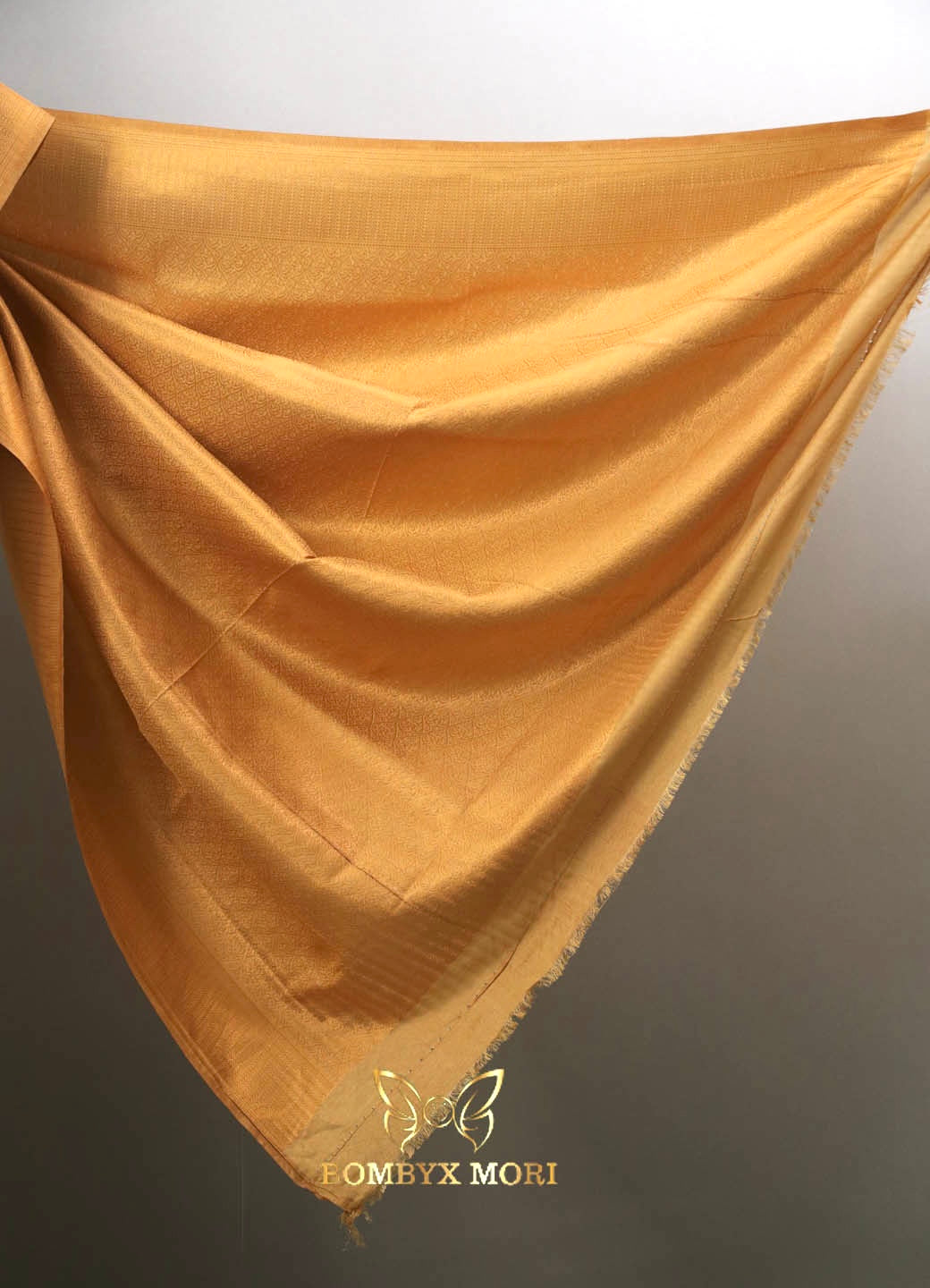 Bright Golden kanjivaram brocade silk saree