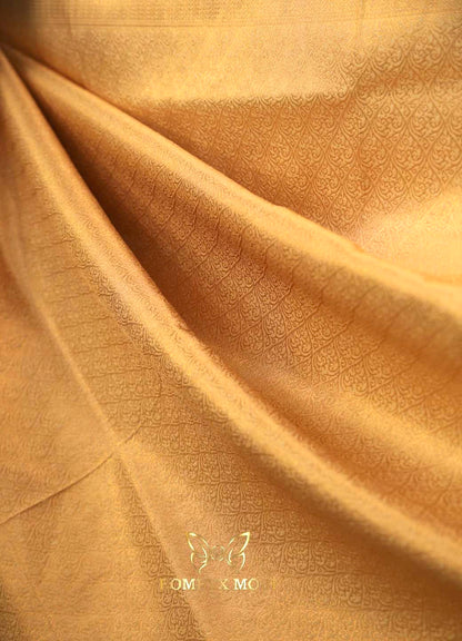 Bright Golden kanjivaram brocade silk saree