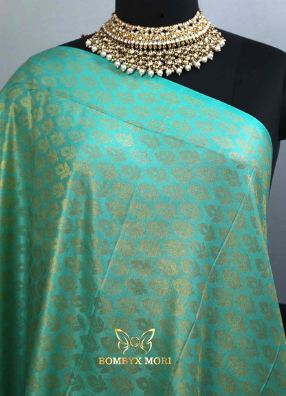 Turquoise brocade Kanjeevaram silk saree