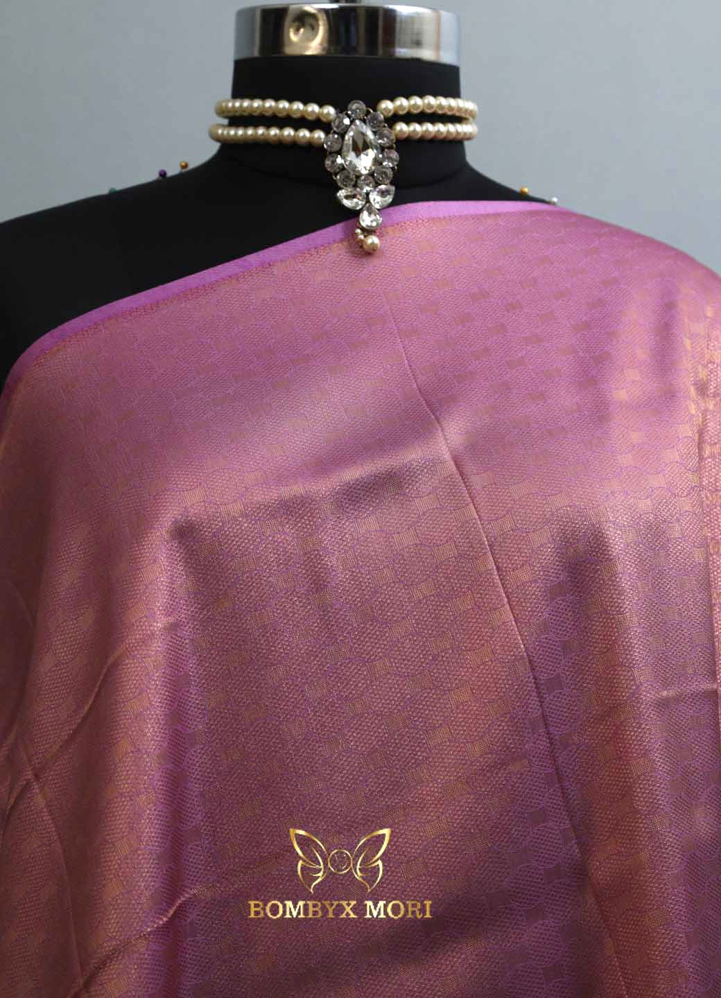 Lavender kanjivram silk saree