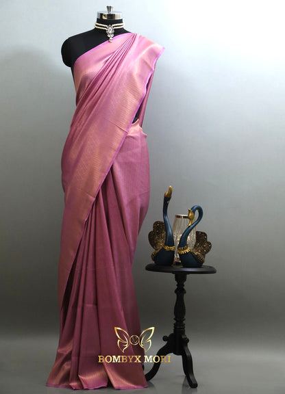 Lavender kanjivram silk saree