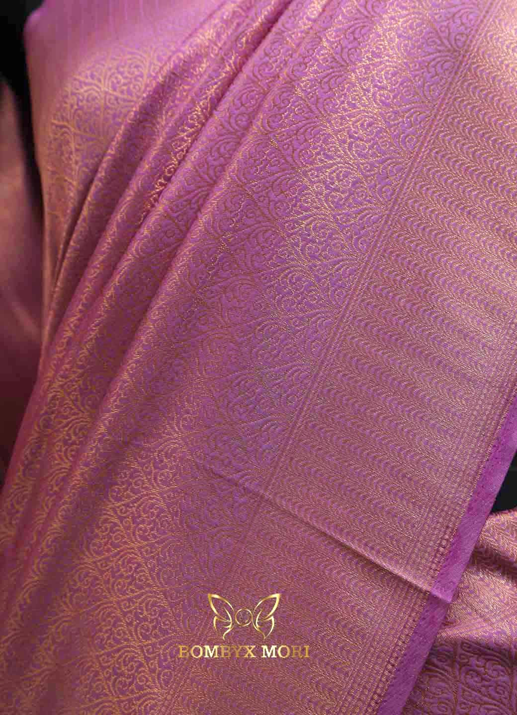 Lavender kanjivram silk saree