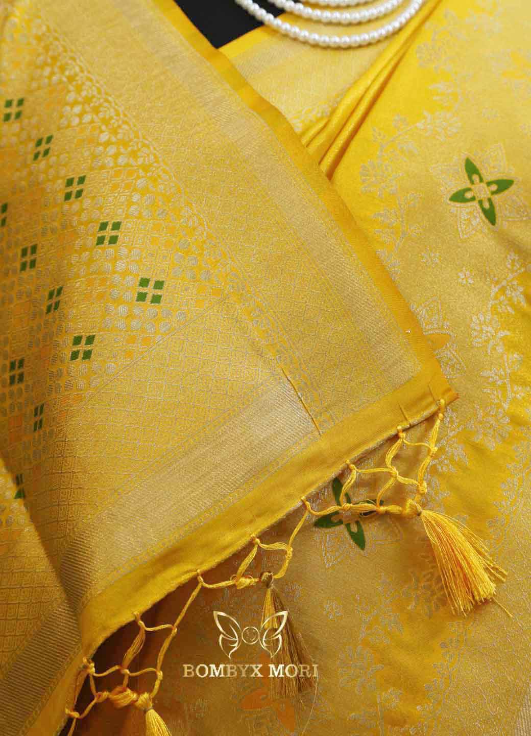 bright Yellow and Golden Bombyx Banarasi