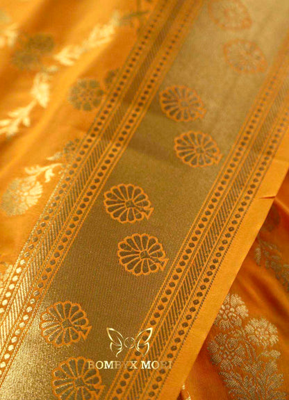 Haldi yellow and Golden Bombyx Banarasi