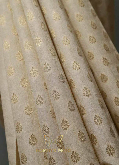 Pearl White Dola Silk Saree