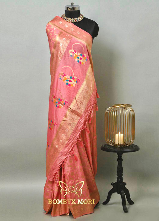 Pink Affair Dola Silk Saree