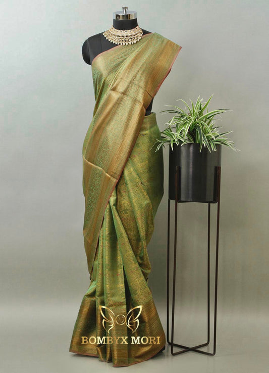 Mystic Green Tanchoi Silk Saree