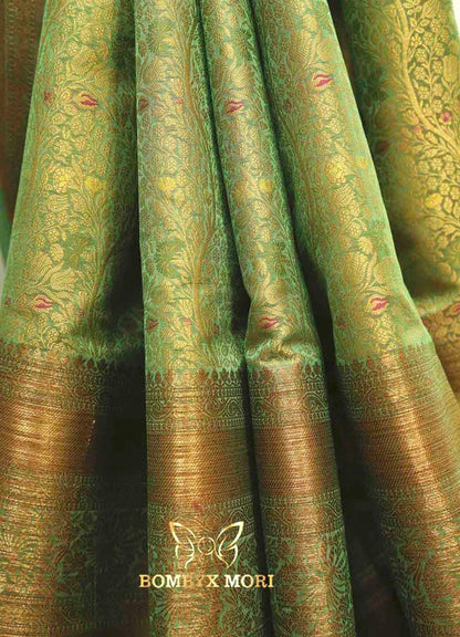 Mystic Green Tanchoi Silk Saree