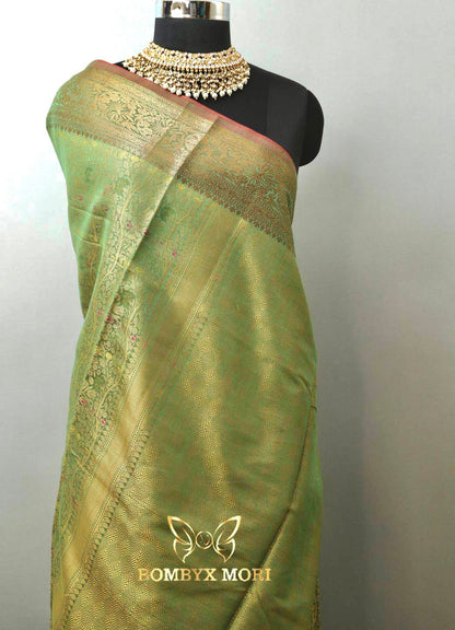 Mystic Green Tanchoi Silk Saree